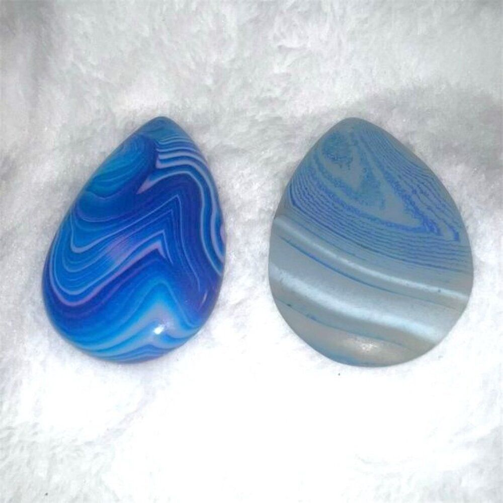 Dyed Agate Teardrop Pendant Stones Pair Gemstones 2 Pieces - NWOT